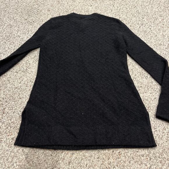 Tory Burch Wool Alpaca Tunic Sweater Black Sz S Knit Pullover Preppy - Picture 2 of 8